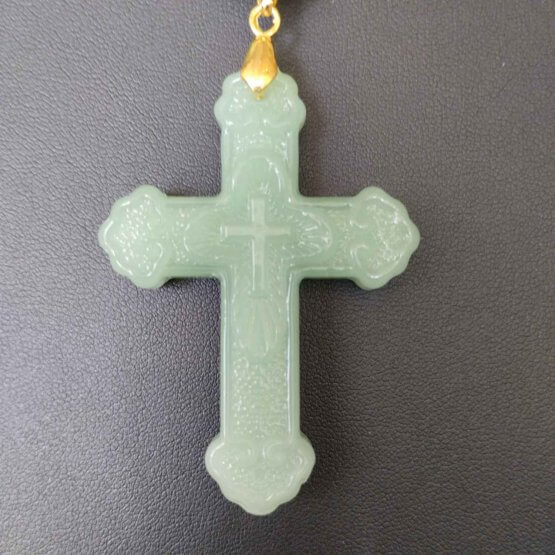 COLLAR COLGANTE CRUCIFIJO JADEÍTA - Imagen 3