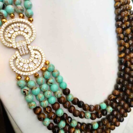 COLLAR DE OJO DE TIGRE Y NÁCAR - Imagen 3