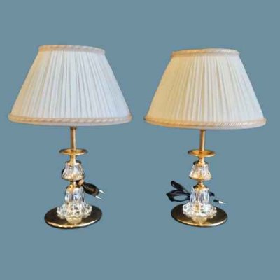 PAREJA DE LÁMPARAS SOBREMESA CRISTAL