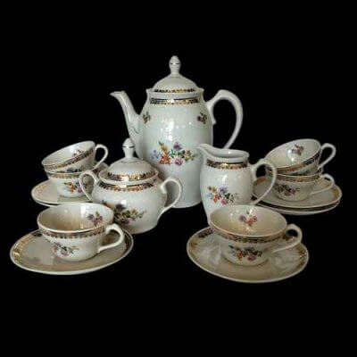 JUEGO DE CAFÉ PORCELANA SANTA CLARA