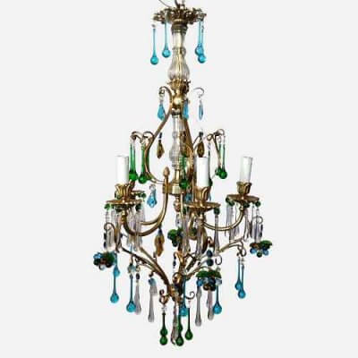 LÁMPARA ESTILO Mª LUISA CRISTAL COLORES