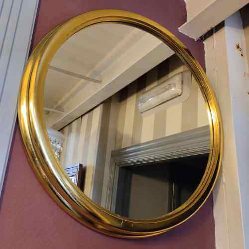 ESPEJO PARED DORADO REDONDO - Imagen 2