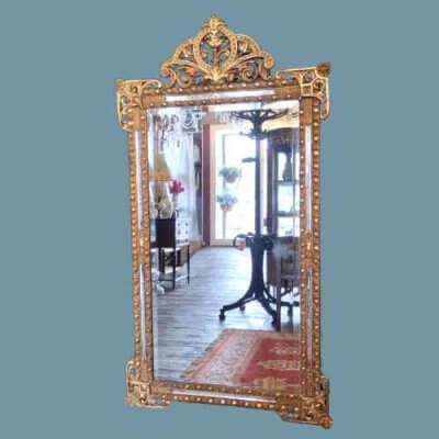 GRAN ESPEJO DORADO ESTILO NAPOLEÓN III