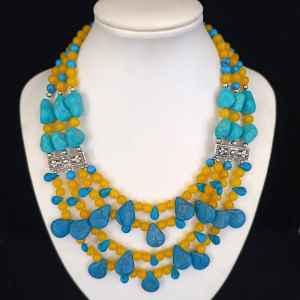 COLLAR DE CALCEDONIA Y TURQUESA