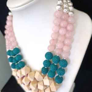COLLAR DE MADERA, LAVA Y CUARZO - Imagen 2